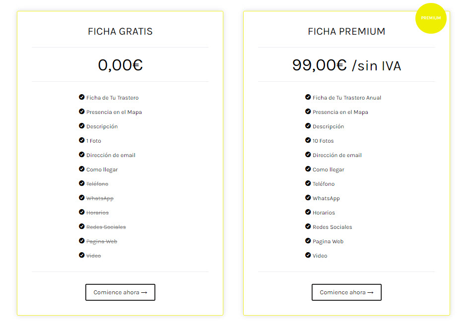 Como Funciona - FAQ escoge tu plan para tu alquiler de trasteros